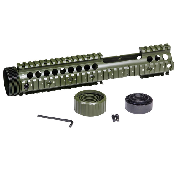Firefield Carbine 12.25 Inch Floating Quad Rail with Cutout Olive Drab