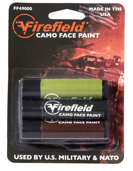 Firefield Woodland Camo Facepaint 3 Tube Pack