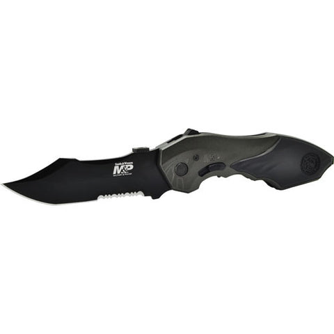 Smith & Wesson Magic Assist Black Stainless Srrtd DP Knife