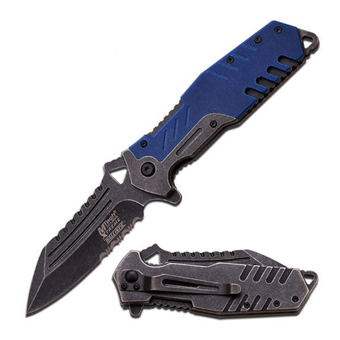 MTech Xtreme Spring Assisted Knife 3.75" Blade-Blue Handle