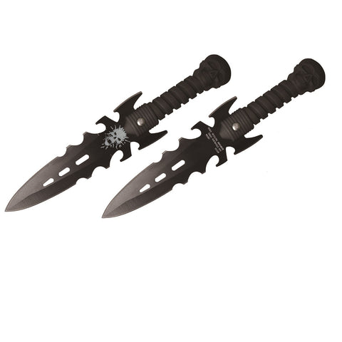 Renegade  Skull Throwers - 6 Knives In Sheath - 4in Blades