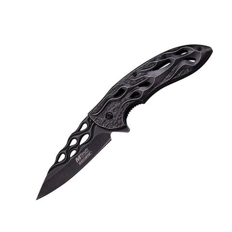 MTech Spring Assisted Folder Cut out Flaming On Blade