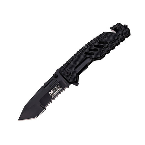 MTech Ballistic Spring Assisted Knife 3.45" Blade Blk Handle