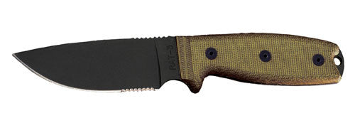 Ontario Knife Co RAT-3 1095 Serrated Knife w/Black Sheath