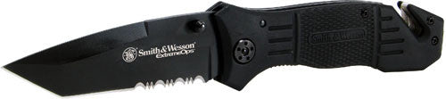 Smith & Wesson Extreme Ops Black Knife Rubber Alum Handle