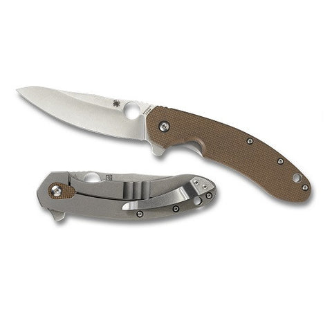 Spyderco Southard G-10 Brown/Titanium Plain Edge Knife