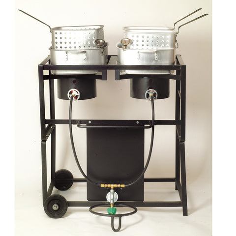 King Kooker #KKDFF30T- 30" Dual Outdoor Propane Frying Cart