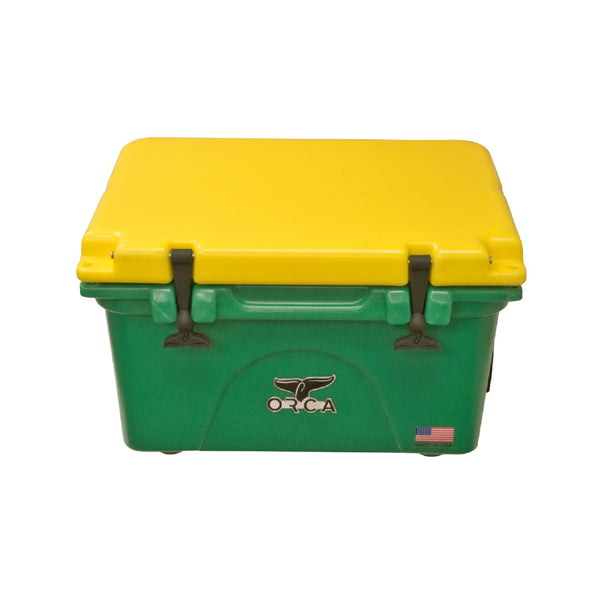 ORCA 26 Quart Yellow Lid and Green Bottom Cooler