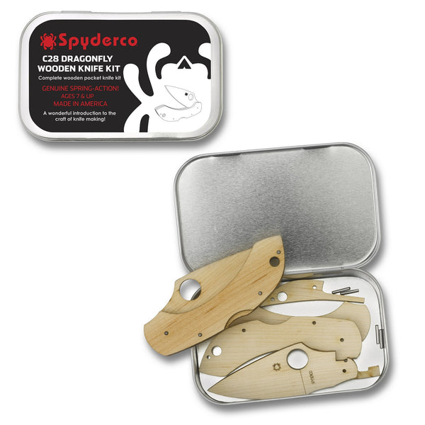 Spyderco Dragonfly Wooden Knife Kit Gift Tin