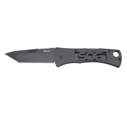 SOG Micron 2.0 - Black Tanto Folding Knife 2.25in Blade