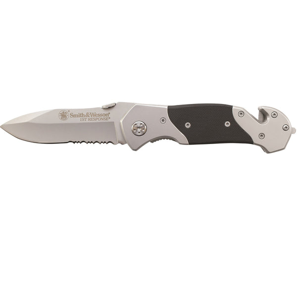 S&W First Response Folder-Partial Serrated Drop Point Blade