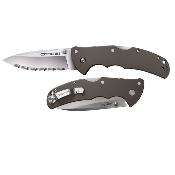 Cold Steel Code 4 Spear Point Full Serrated 3.5in Folding