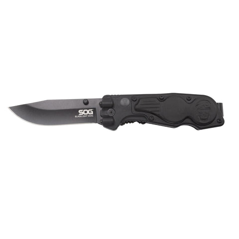 SOG BladeLight Mini Folding Knife Black TiNi 3in Blade