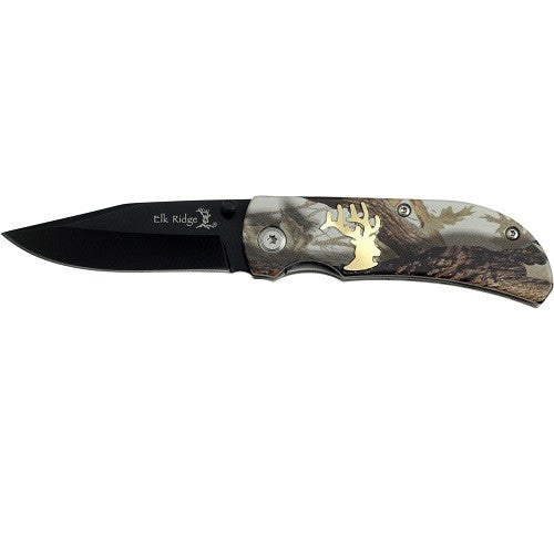 Elk Ridge ER-118CA Tactical Folding Knife 3.5 In Closed Camo