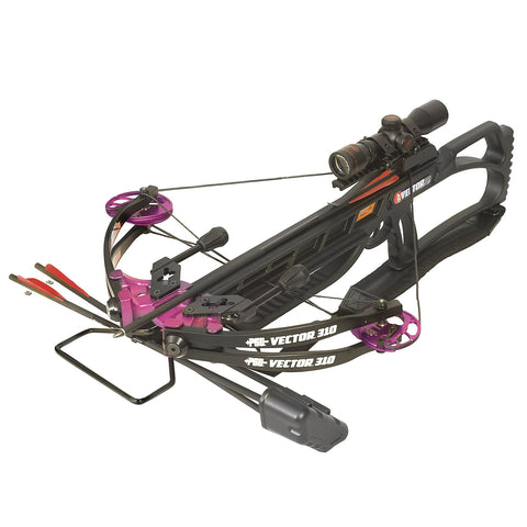 PSE Vector 310 Black with Purple Accents Crossbow Package