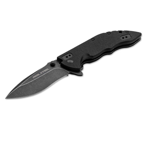 Boker Real Steel E77 Flipper Pocket Knife 3-1/4" Blade