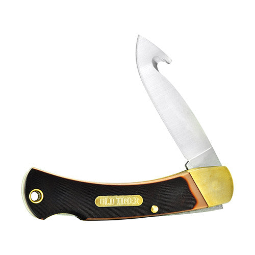 Old Timer Golden Claw Lockback Knife W/Gut Hook Blade