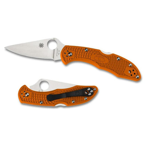 Spyderco Delica4 Ltwt Orange FRN FG Plainedge Knife