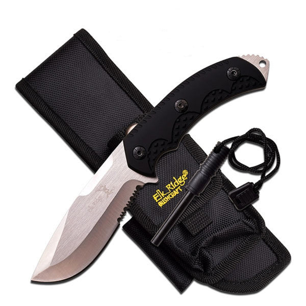 Elk Ridge Fixed Blade Knife 4.25" Blade-Black Handle