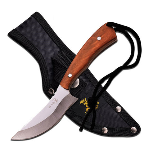 Elk Ridge Fixed Blade Knife 7.6" -Maple Wood Handle w/Sheath