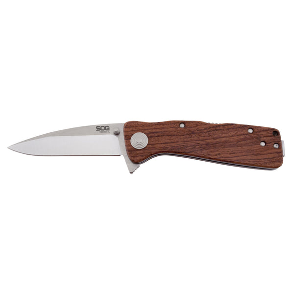 SOG Twitch XL Folding Knife Wood Handle
