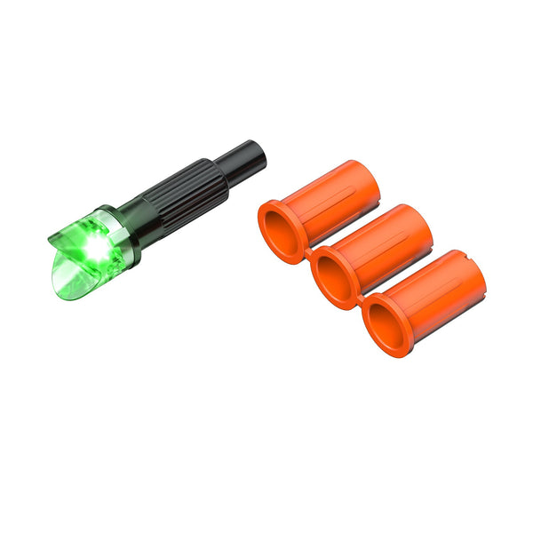 Clean Shot/Nock Out Xbow Half Moon Lighted Nock-Green 3Pack