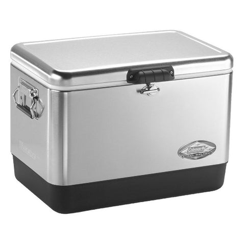 Coleman 54 Qrt Steel Belted Cooler Stainless Steel 6155B707