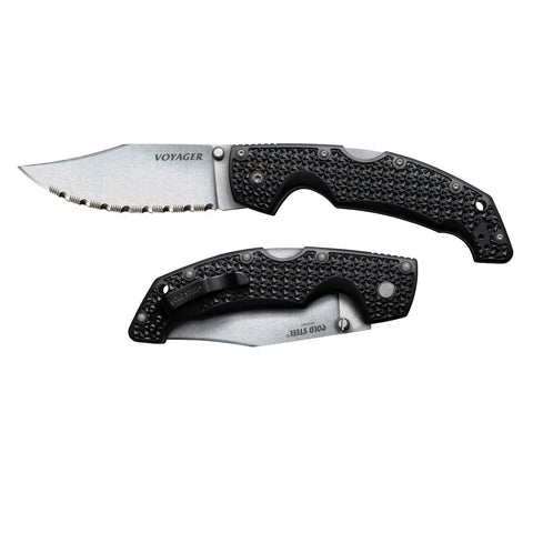 Cold Steel Voyager Clip 4in Serrated Edge Folding Knife