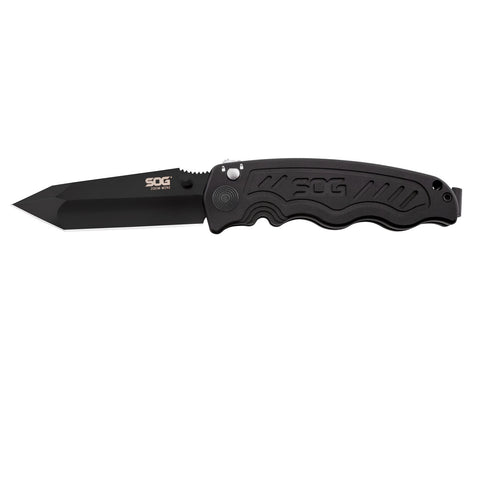 SOG Zoom Mini- Partially Serrated Black TiNi Folding Knife