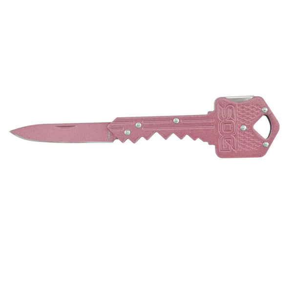 SOG Key - Knife - Pink Folding Knife 4in Overall