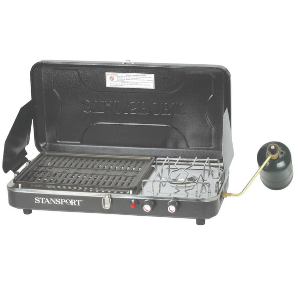 Stansport Propane Stove and Grill Combo with Piezo Igniter