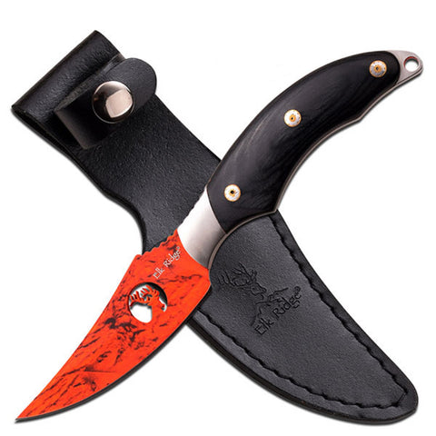 Elk Ridge Fixed Knife 8" - 3.5" SS Red Camo SS Blade w/Logo