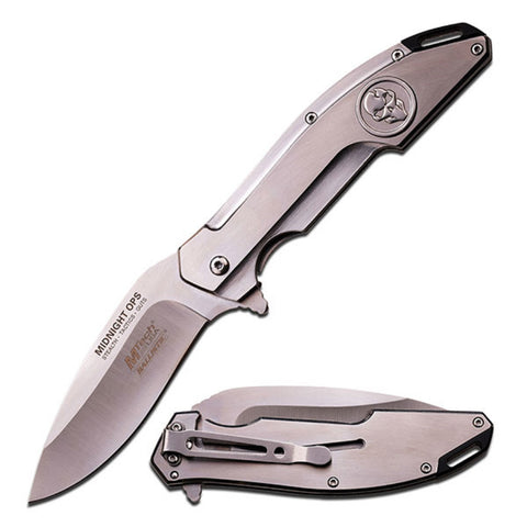 M-Tech USA Spring Assist Knife 5" -Satin Finish 3.75" Blade
