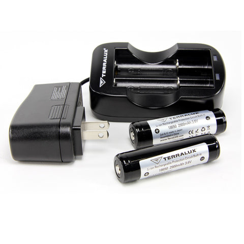 TerraLUX 18650 Batteries and Charger Kit