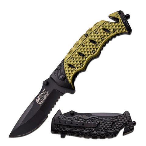 M-Tech USA Spring Assisted Knife 5" with 3.5 Black SS Blade