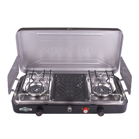 Stansport 2 Burner and Grill Propane Stove