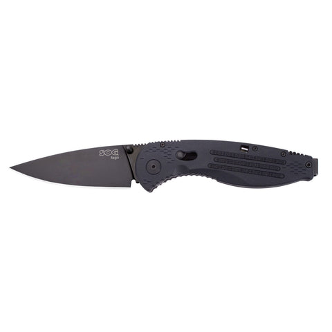 SOG Aegis Black TiNi Folding Knife AE02-CP