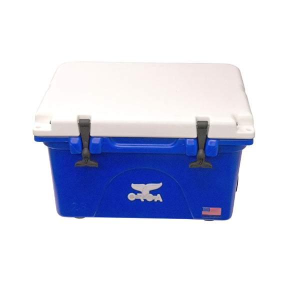 ORCA 26 Quart White Lid and Blue Bottom Cooler