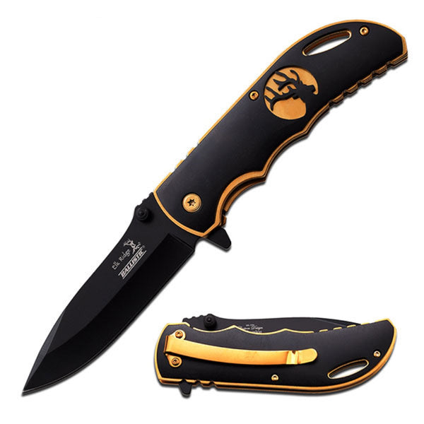 Elk Ridge Spring Assisted Knife 4.5" - Handle w/Gold Liner