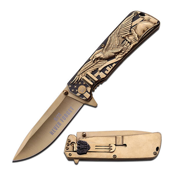 Master Collection Gold Folding Ti-Coated/Laser Etch Blade